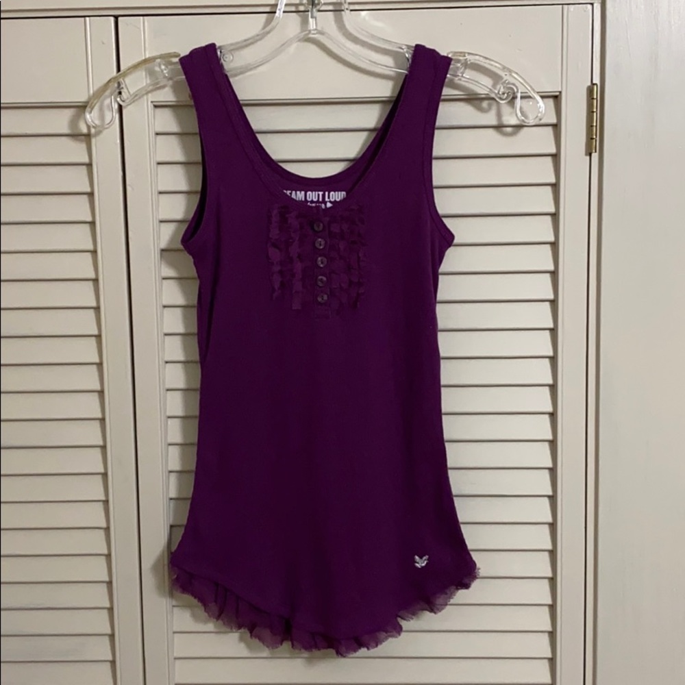 Dream Out Loud purple ruffle tank